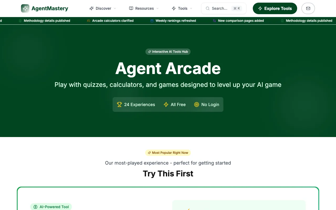AgentMastery Arcade — preview screenshot