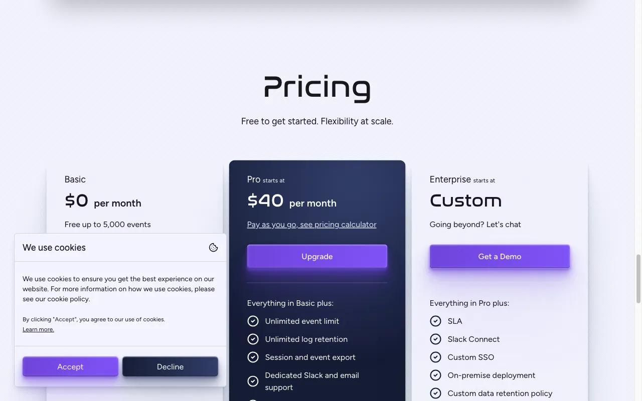AgentOps — pricing page