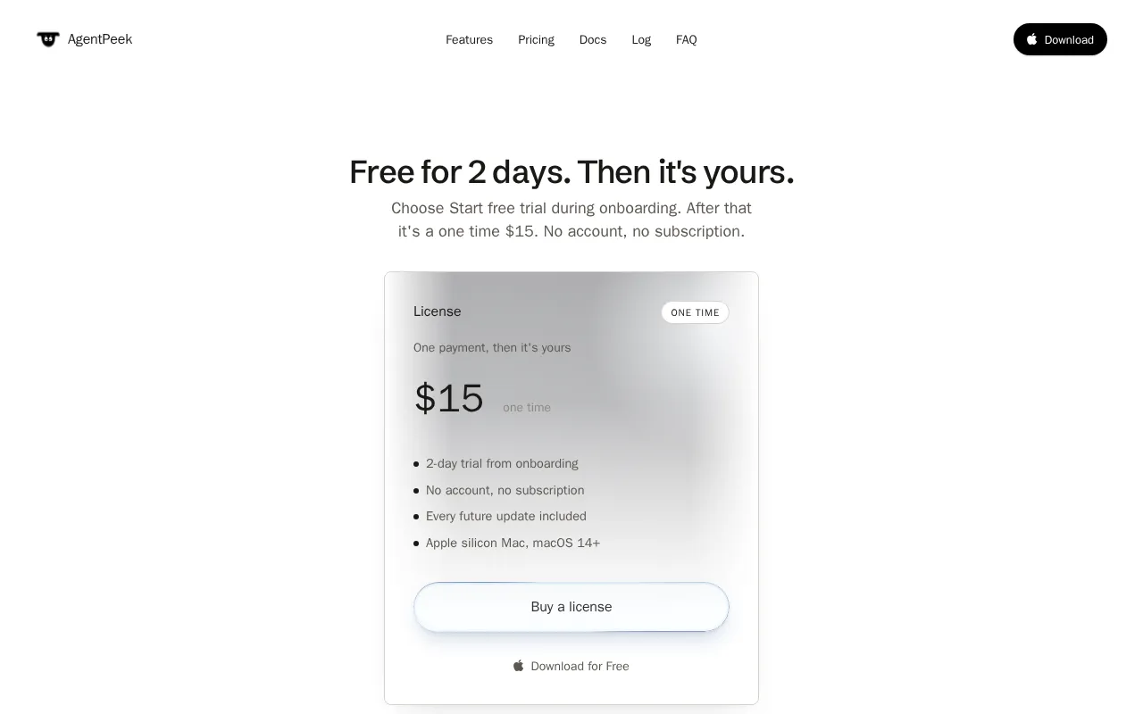 AgentPeek — pricing page