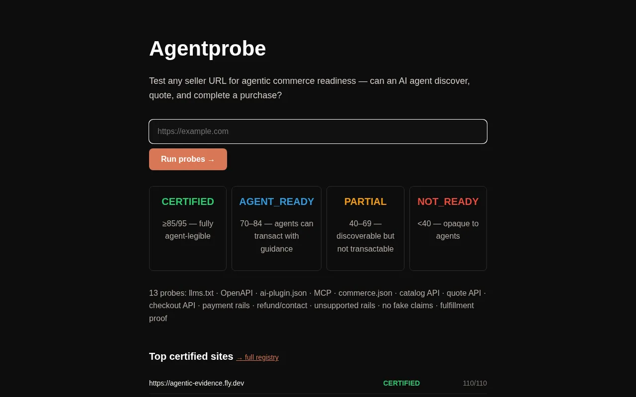Agentprobe — preview screenshot