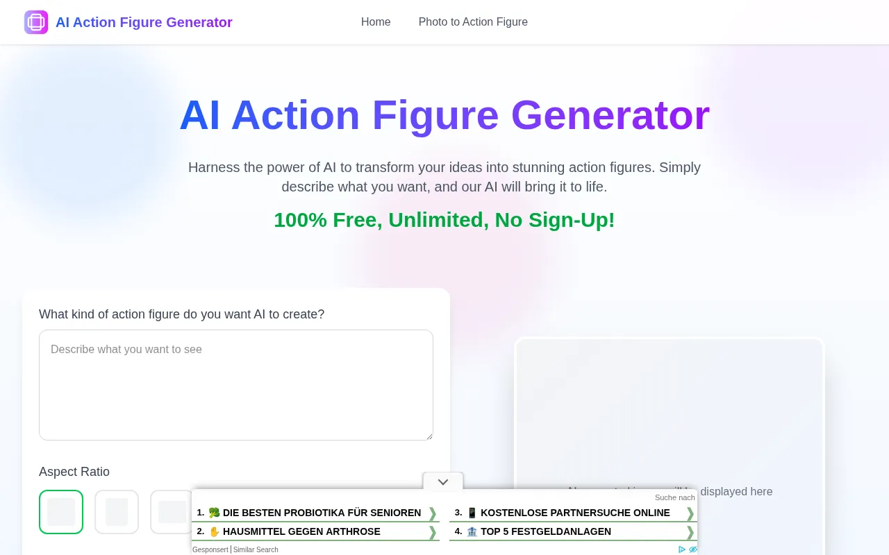 AI Action Figure Generator — preview screenshot