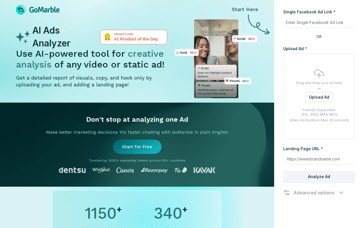 AI Ads Analyzer by GoMarble — preview screenshot