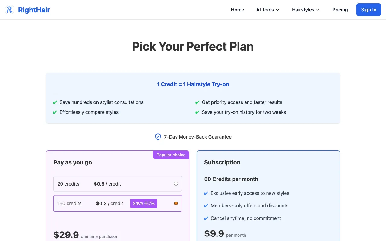 AI Age — pricing page