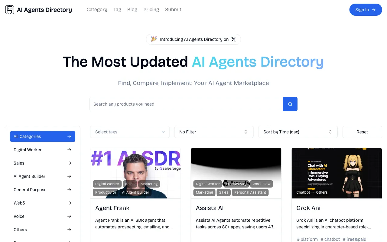 AI Agents Directory — preview screenshot