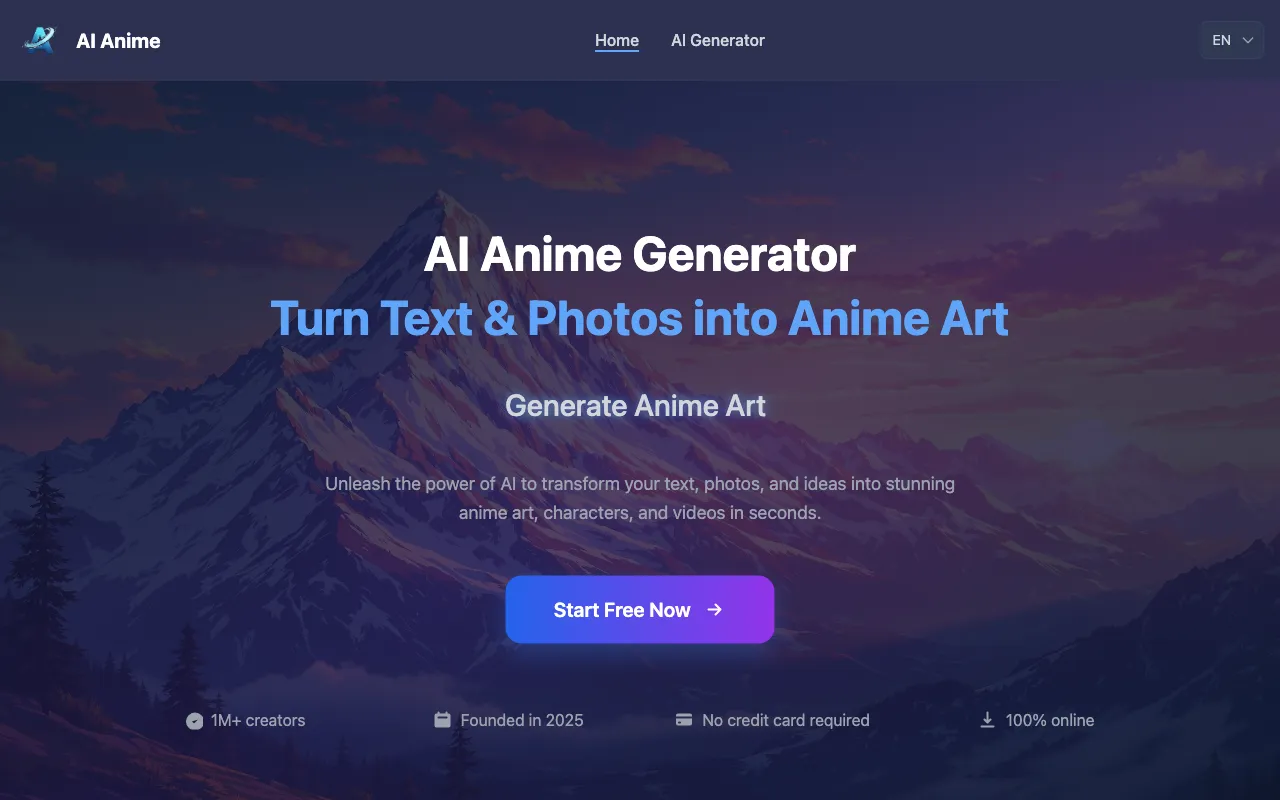 AI Anime Generator — preview screenshot