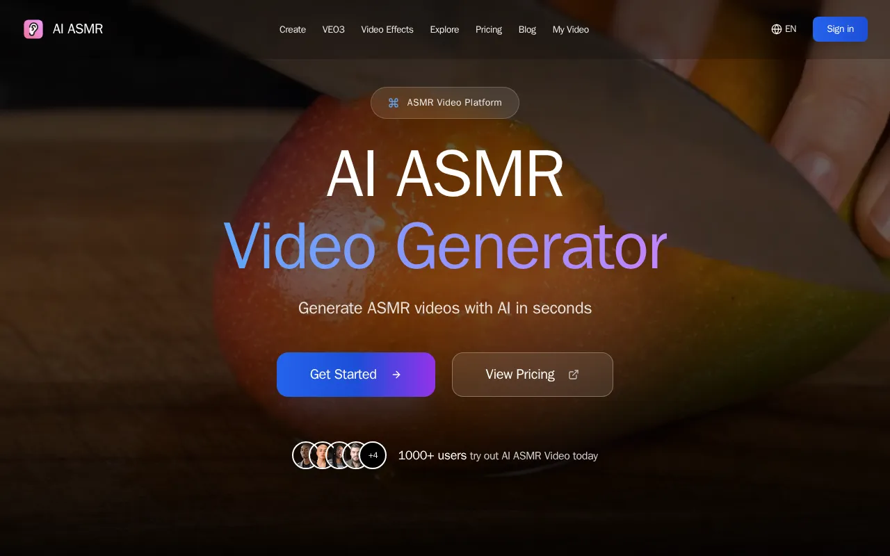 AI ASMR Generator — preview screenshot