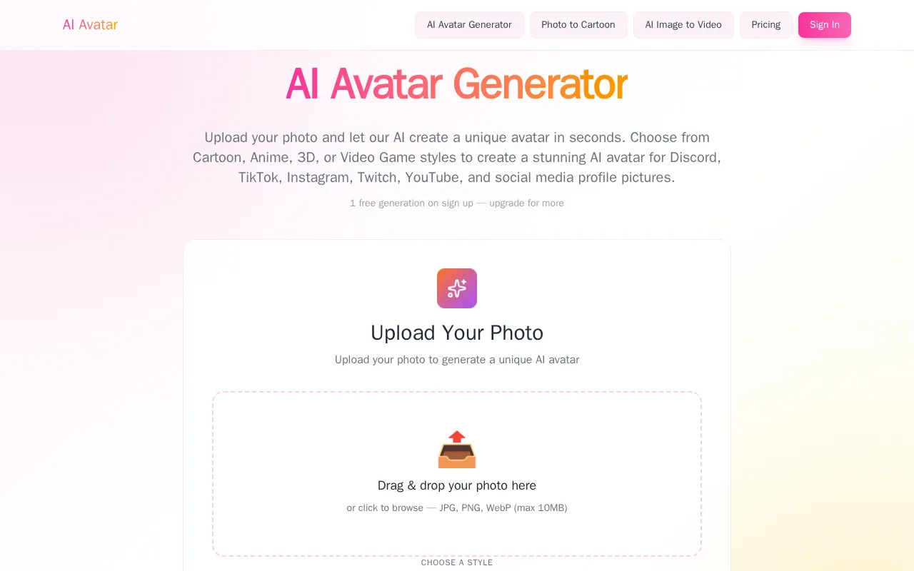 AI Avatar Generator — preview screenshot