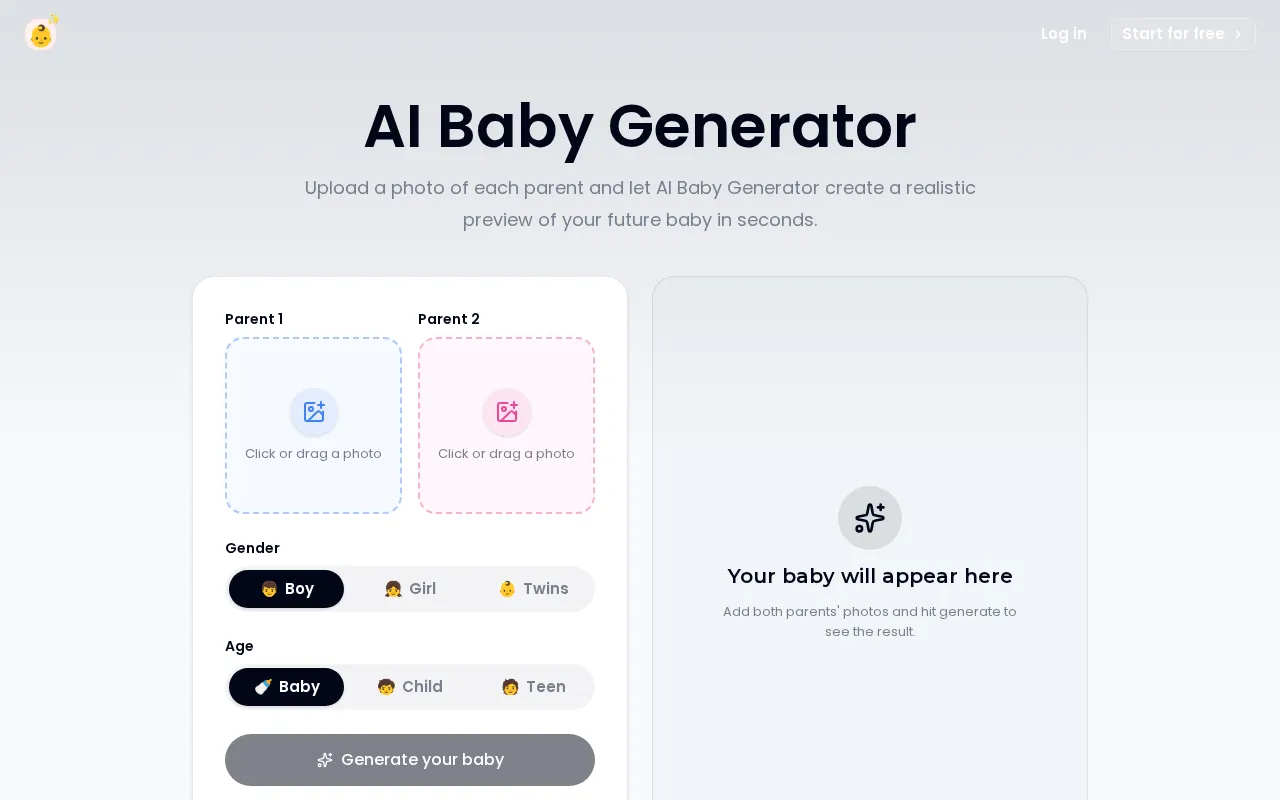 AI Baby Generator — preview screenshot