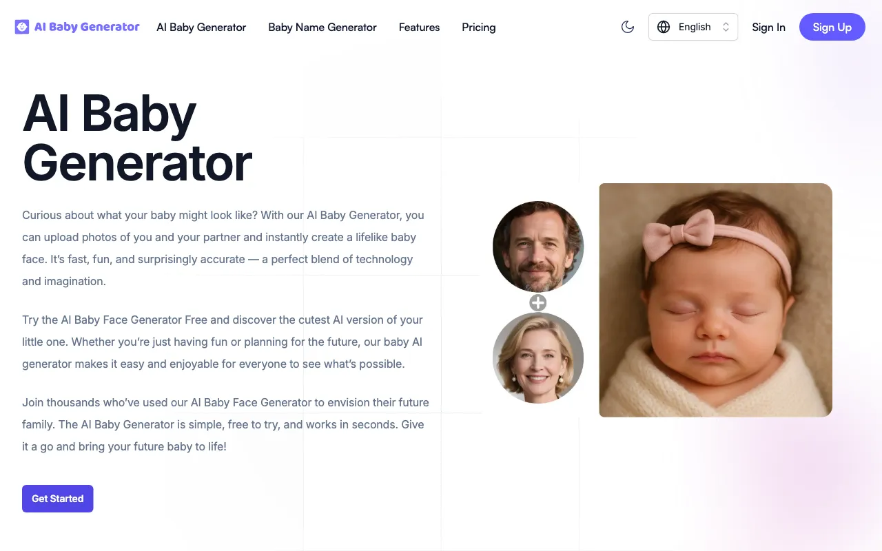 AI Baby Generator Online Free — preview screenshot