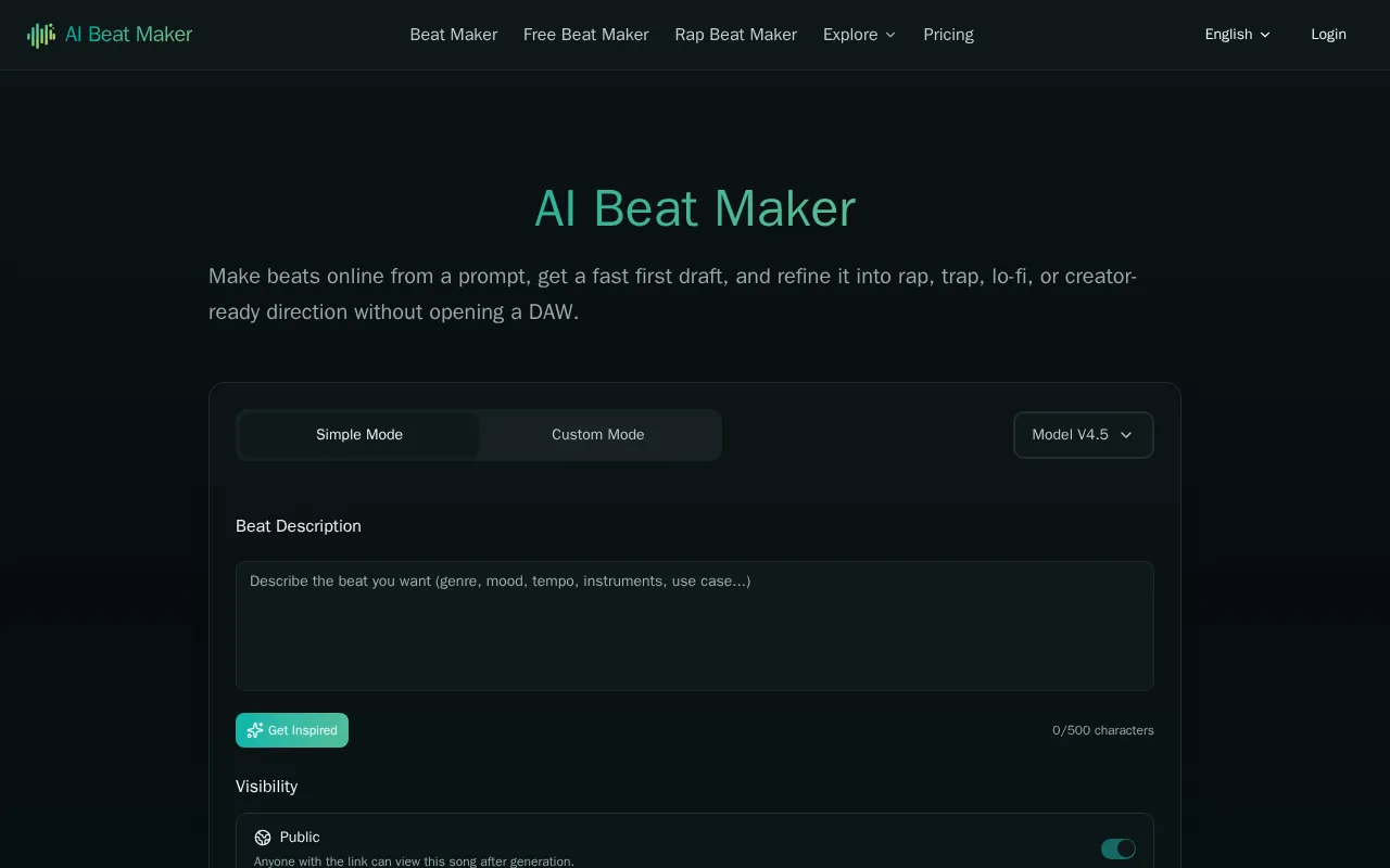 AI Beat Maker.ai — preview screenshot
