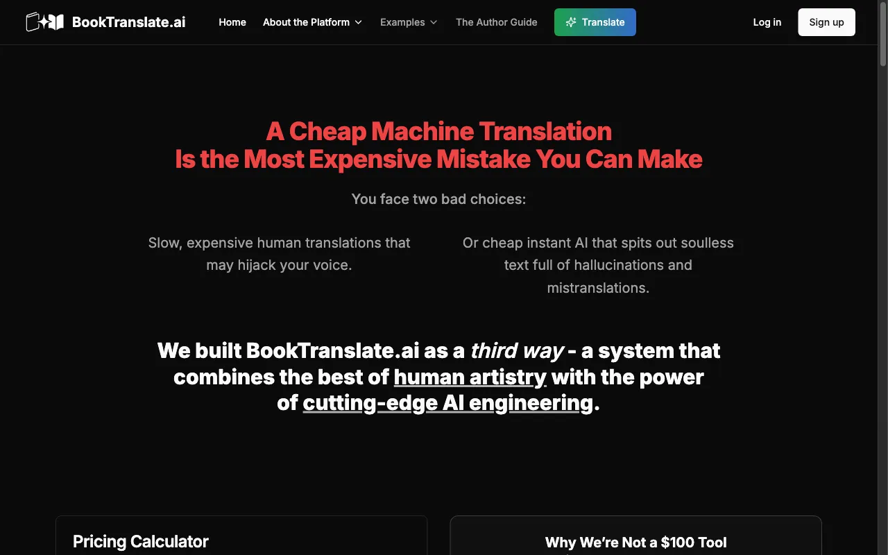 BookTranslate.ai — pricing page