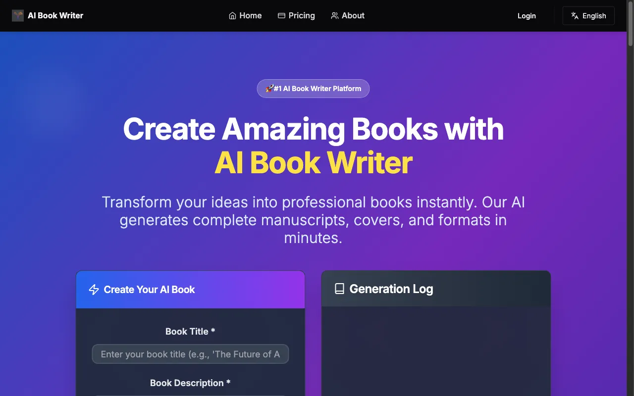AI Book Writer — preview screenshot