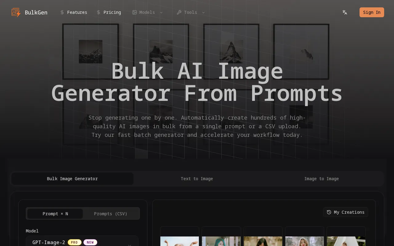AI Bulk Image Generator — preview screenshot
