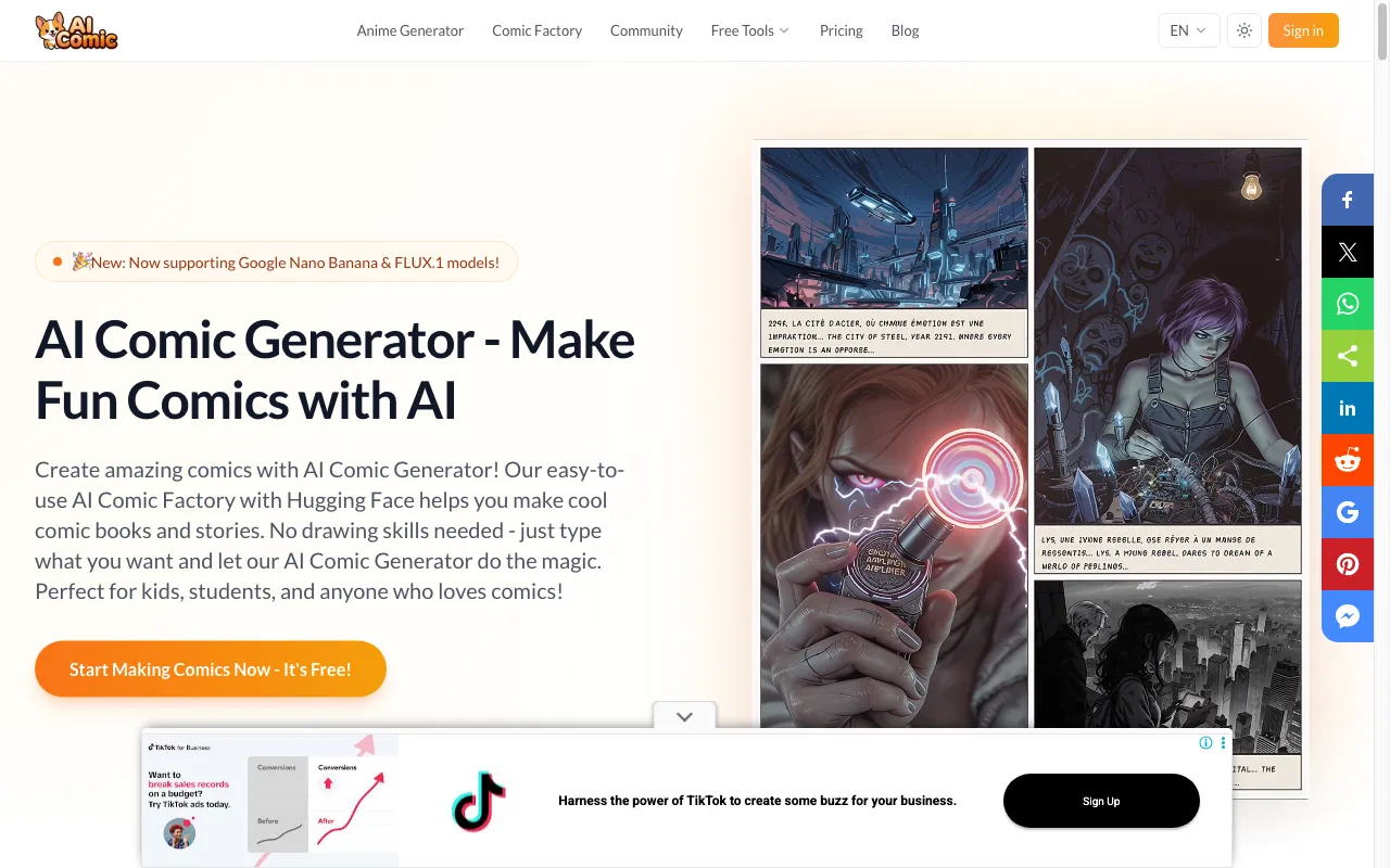 AI Comic Generator — preview screenshot
