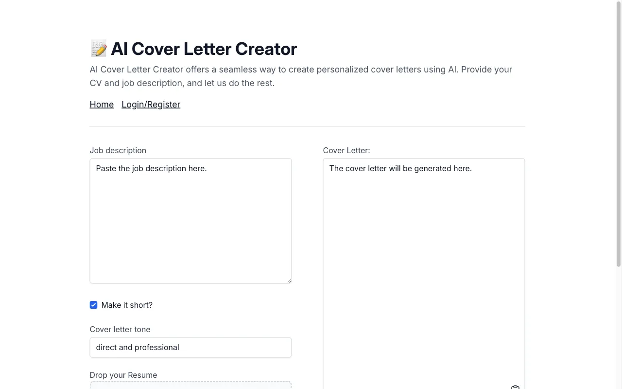 AI Cover Letter Creator — preview screenshot