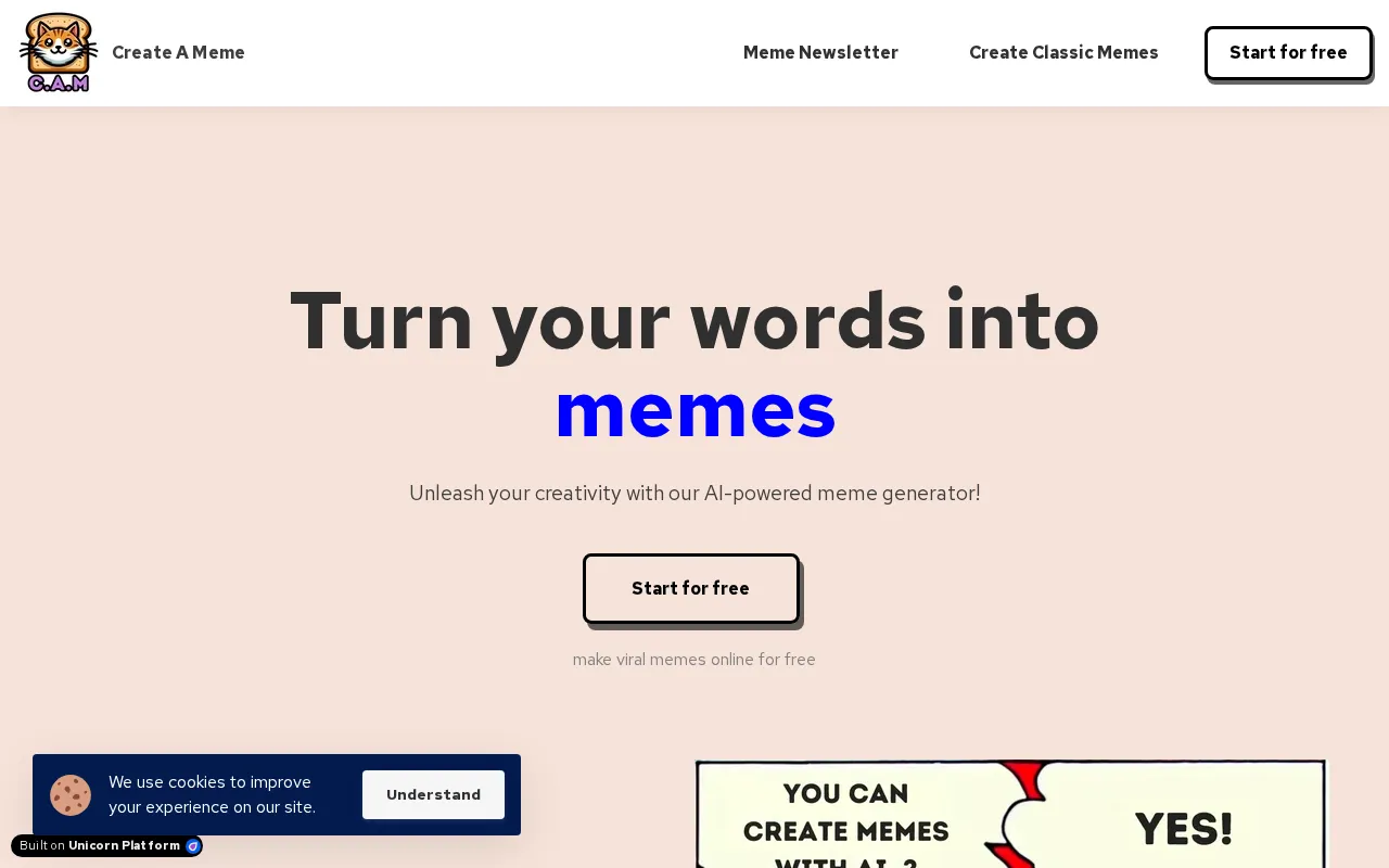 Create A Meme (C.A.M) — preview screenshot