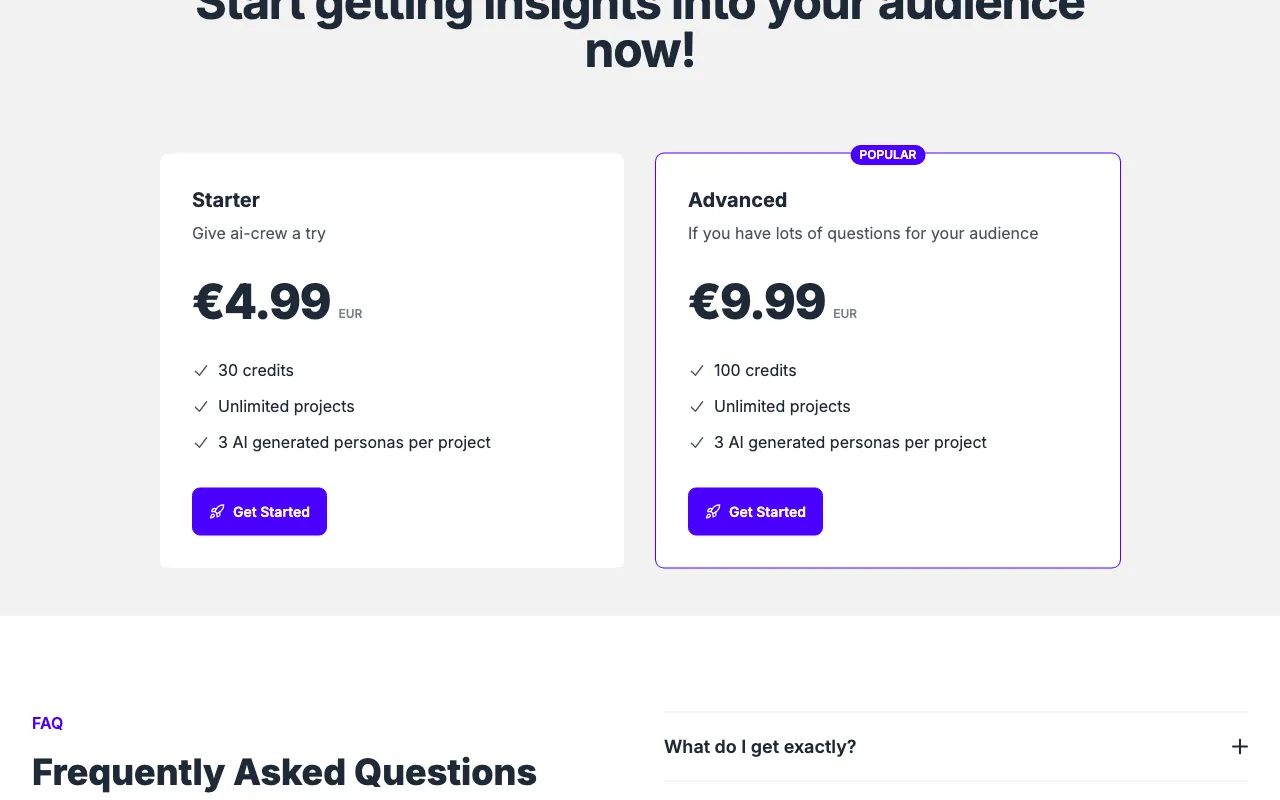 ai-crew — pricing page