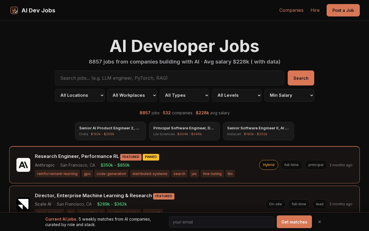 AI Dev Jobs — preview screenshot