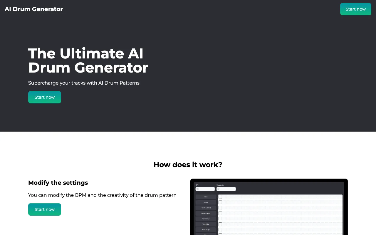 aidrumgenerator.com — preview screenshot
