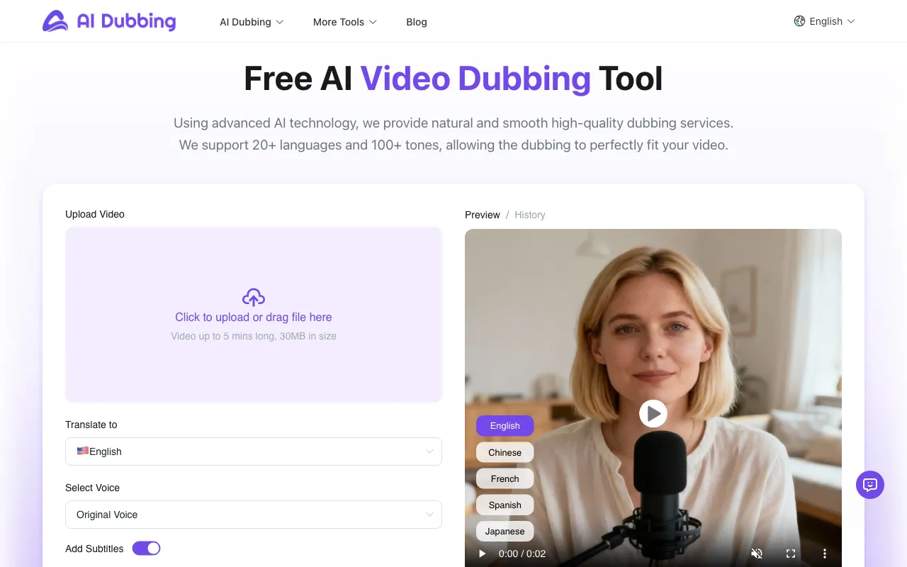 AI Dubbing — preview screenshot