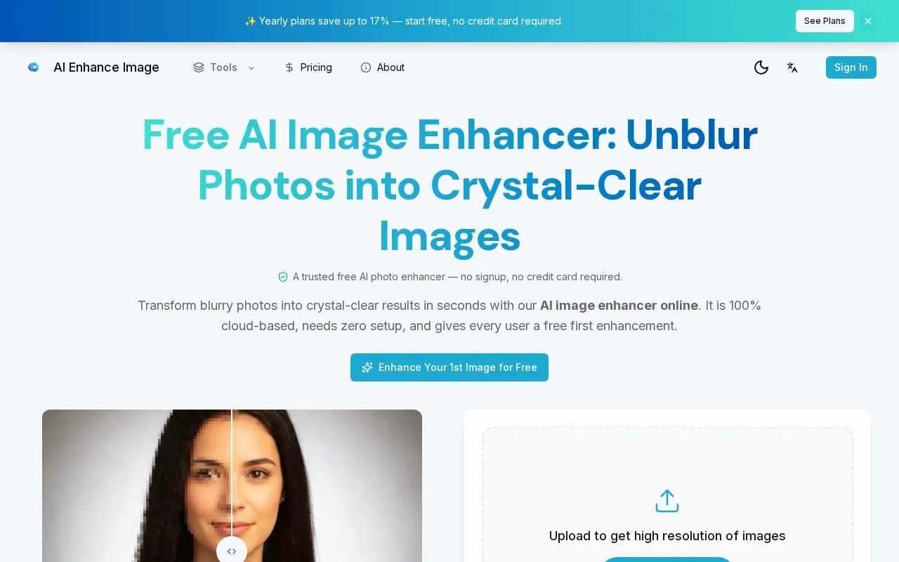 ai enhance image — preview screenshot