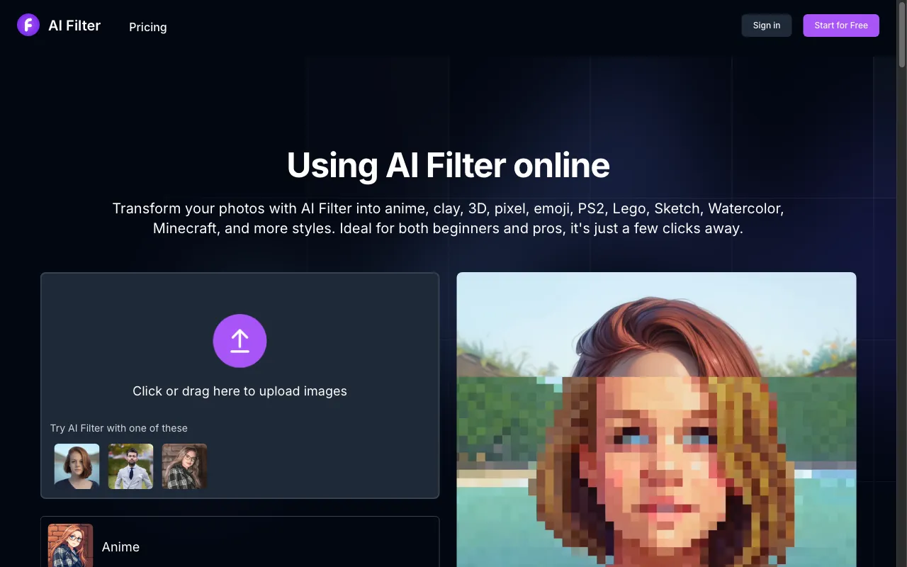 AI Filter — preview screenshot