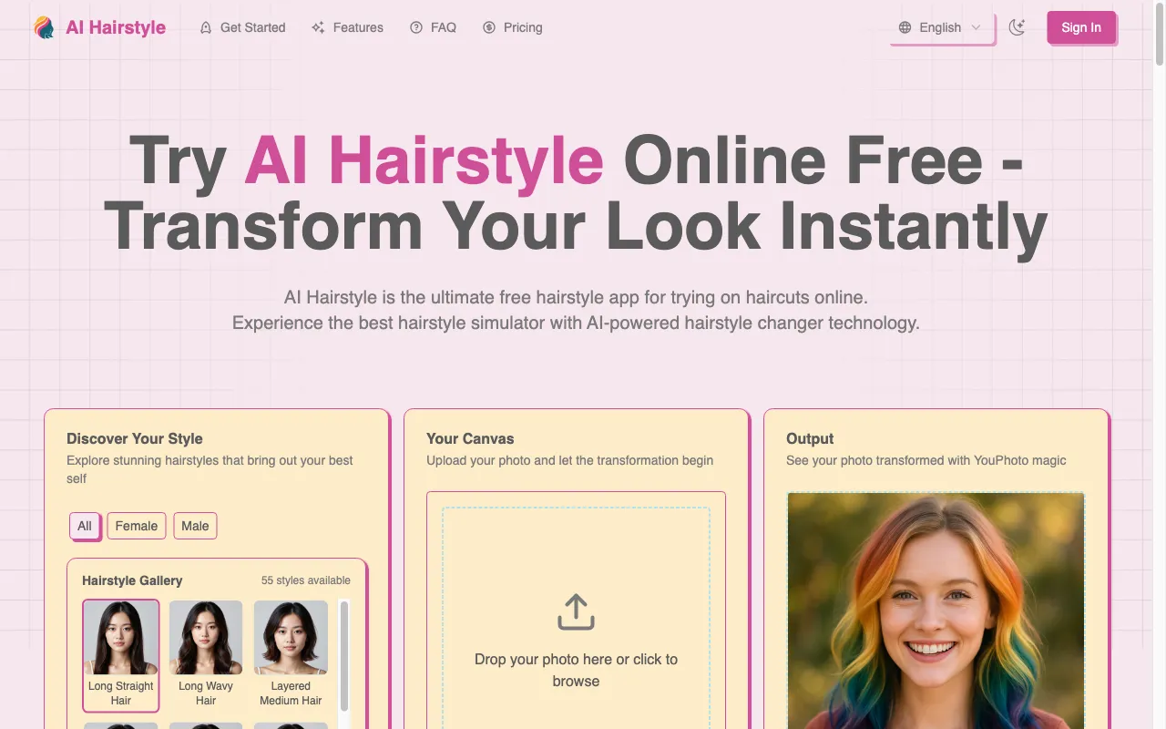 AI Hairstyle — preview screenshot
