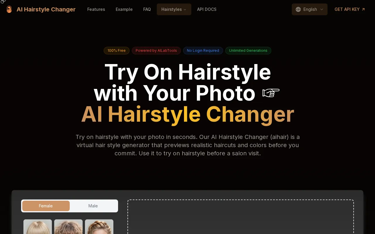 AI Hairstyle Changer — preview screenshot