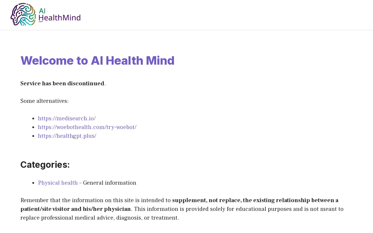 AI Health Mind — preview screenshot