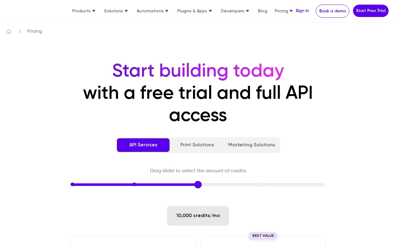 AI HUB by Picsart — pricing page
