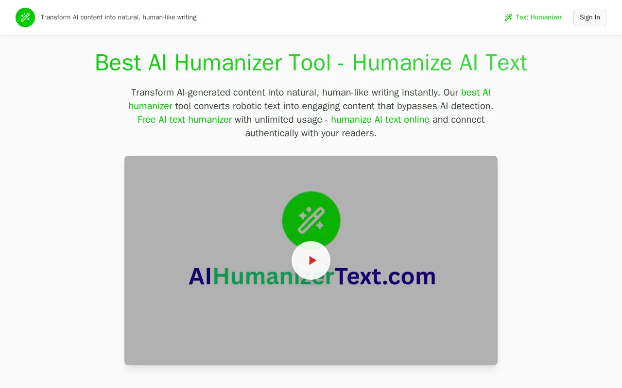 AI Humanizer Text — preview screenshot