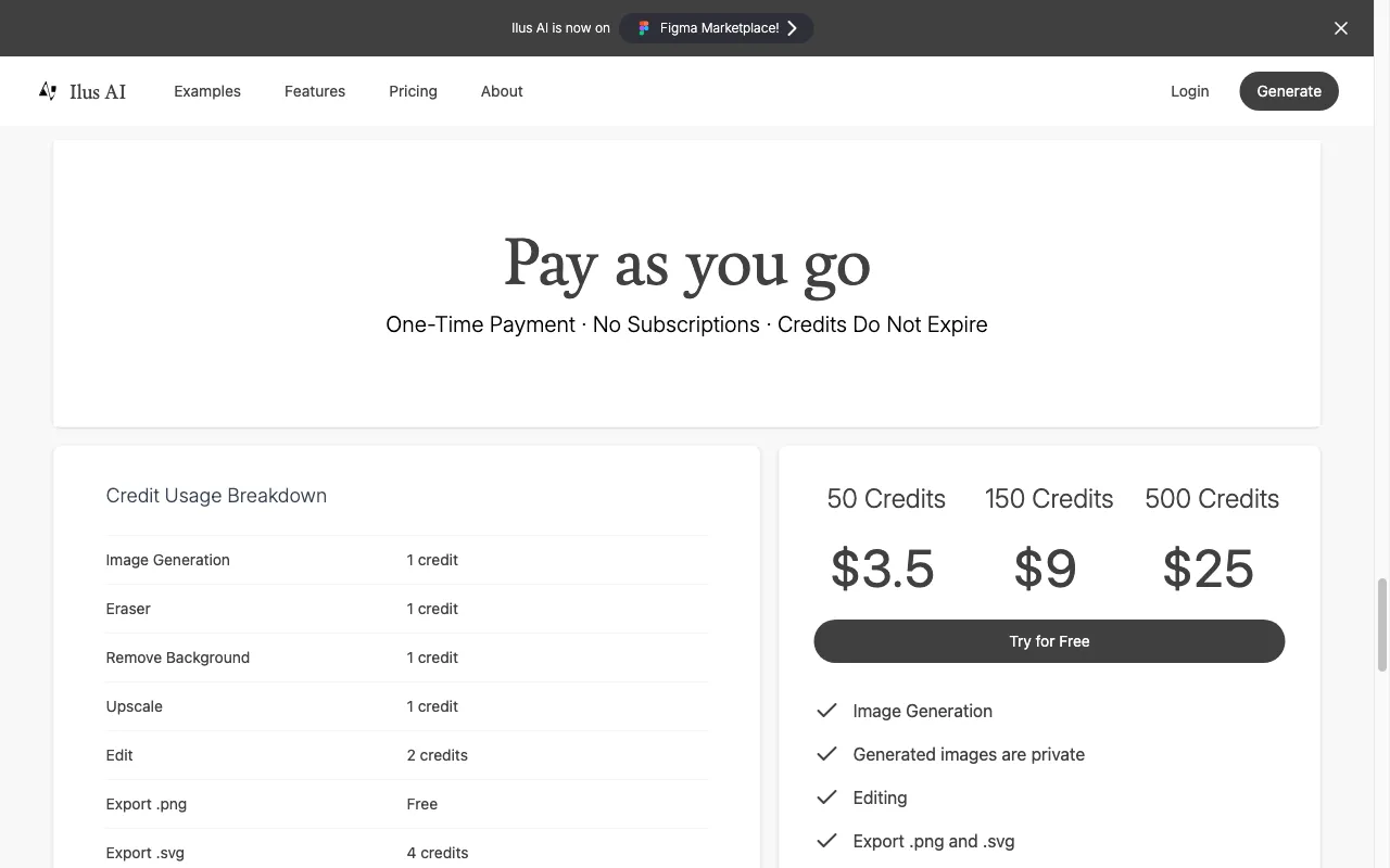 ilus.ai — pricing page