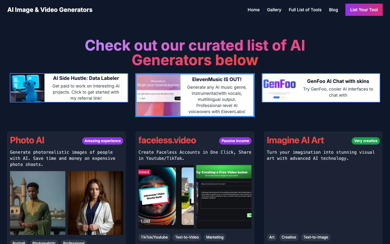 AI Image and Video Generators — preview screenshot