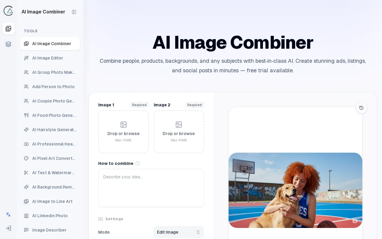 AI Image Combiner — preview screenshot