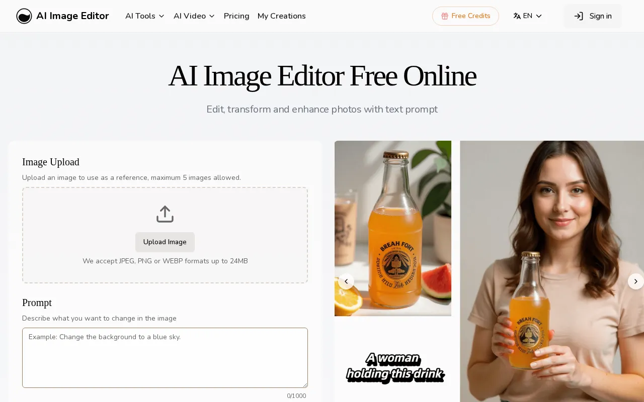 AI Image Editor — preview screenshot