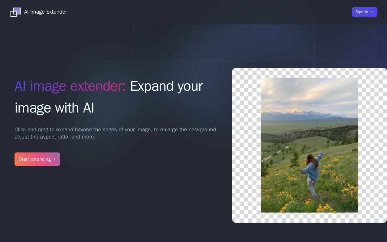 AI image extender — preview screenshot