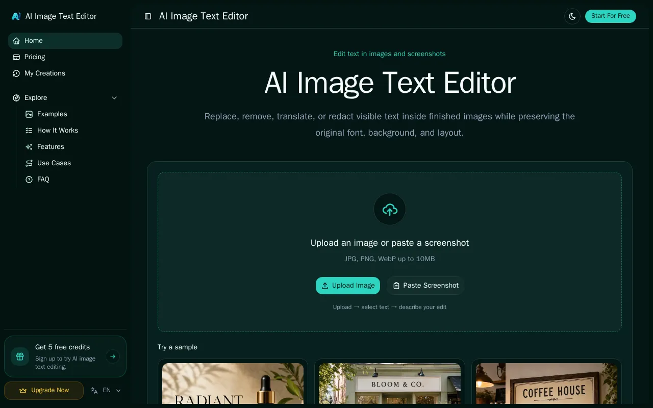 AI Image Text Editor — preview screenshot