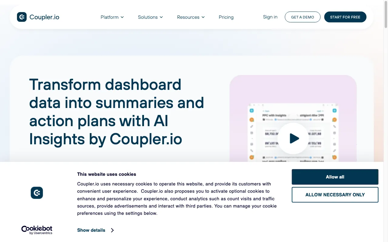 AI Insights by Coupler.io — preview screenshot
