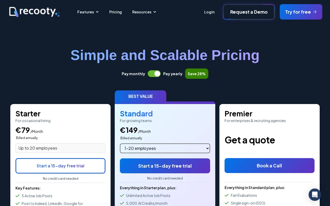 Recooty — pricing page