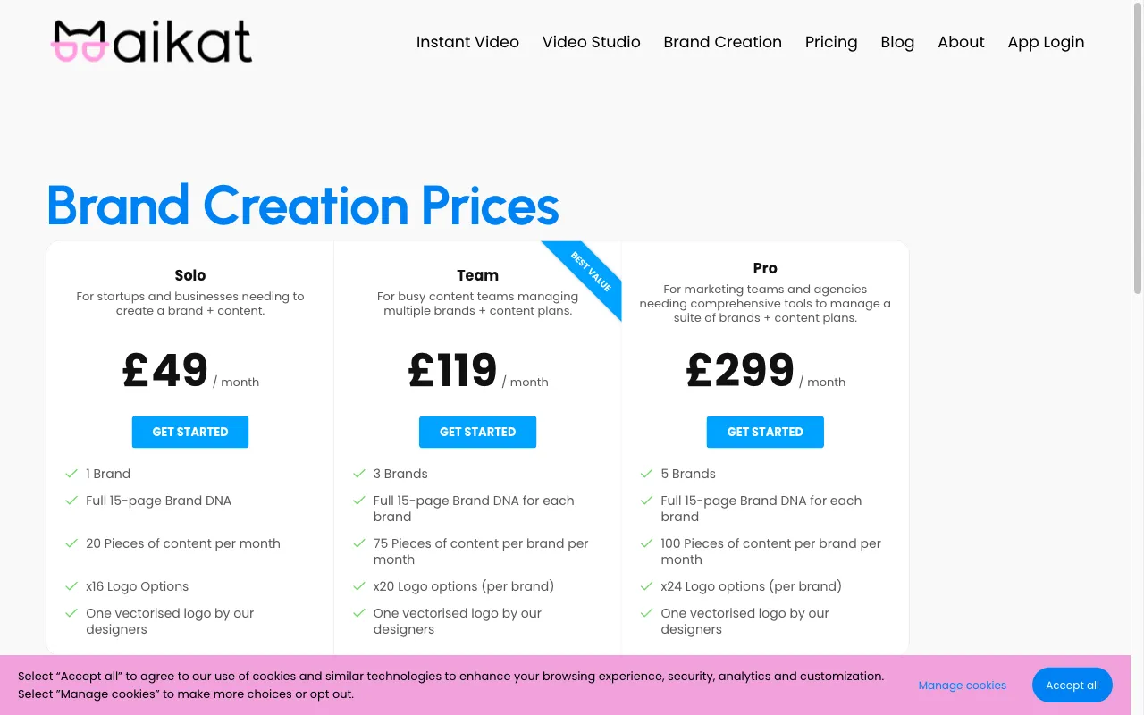 AI KAT — pricing page
