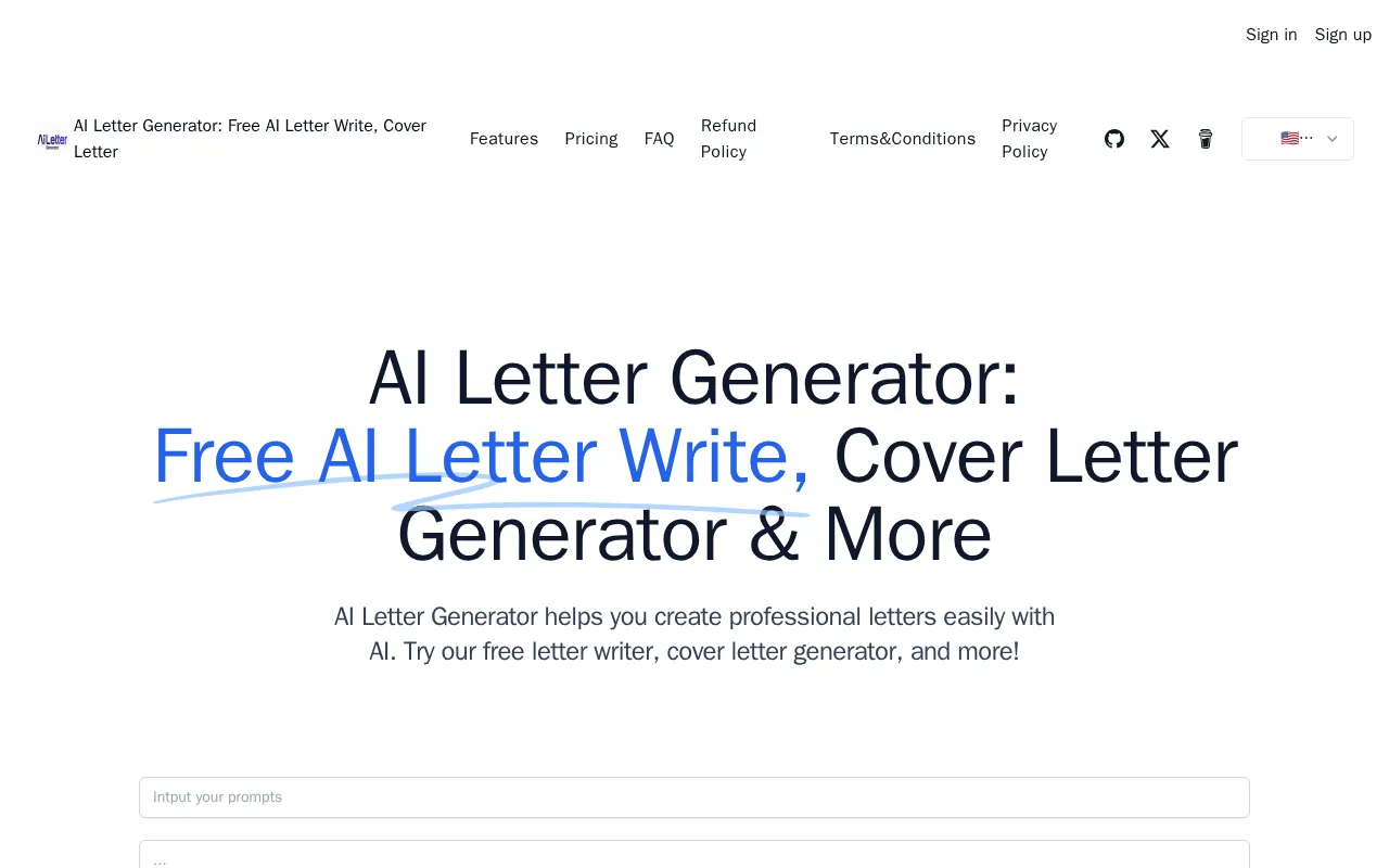 AI Letter Generator — preview screenshot