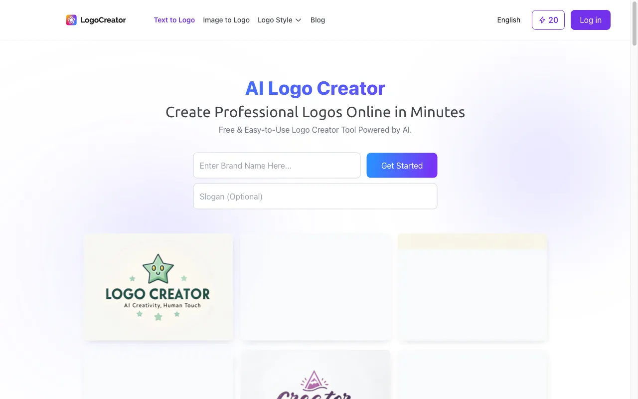 thelogocreator.ai — preview screenshot