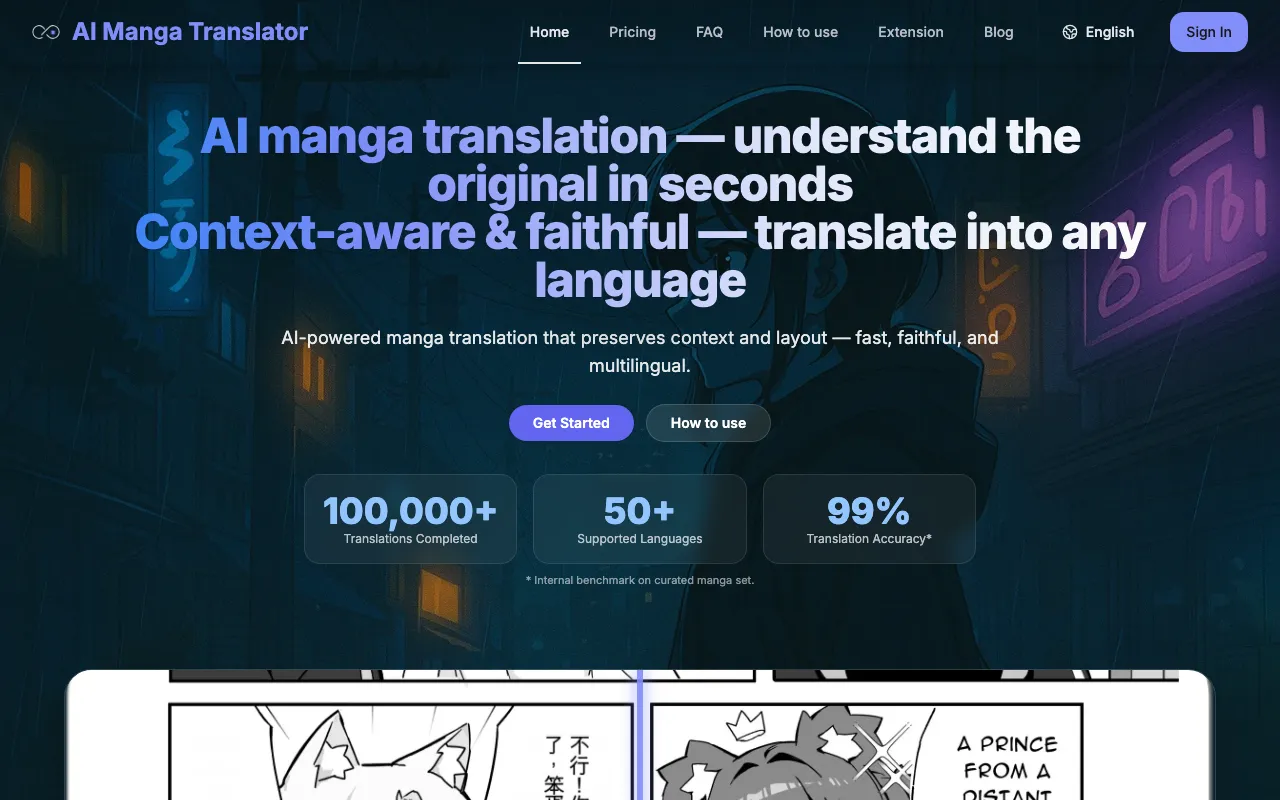 aimangatranslate.com — preview screenshot