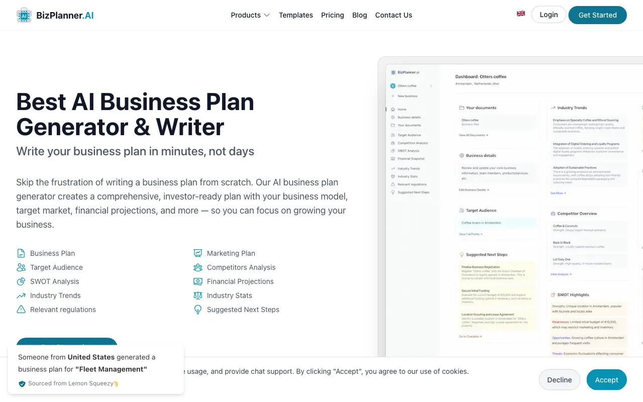 AI marketing plan generator — preview screenshot