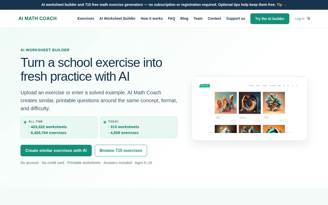 AI Math Coach — preview screenshot