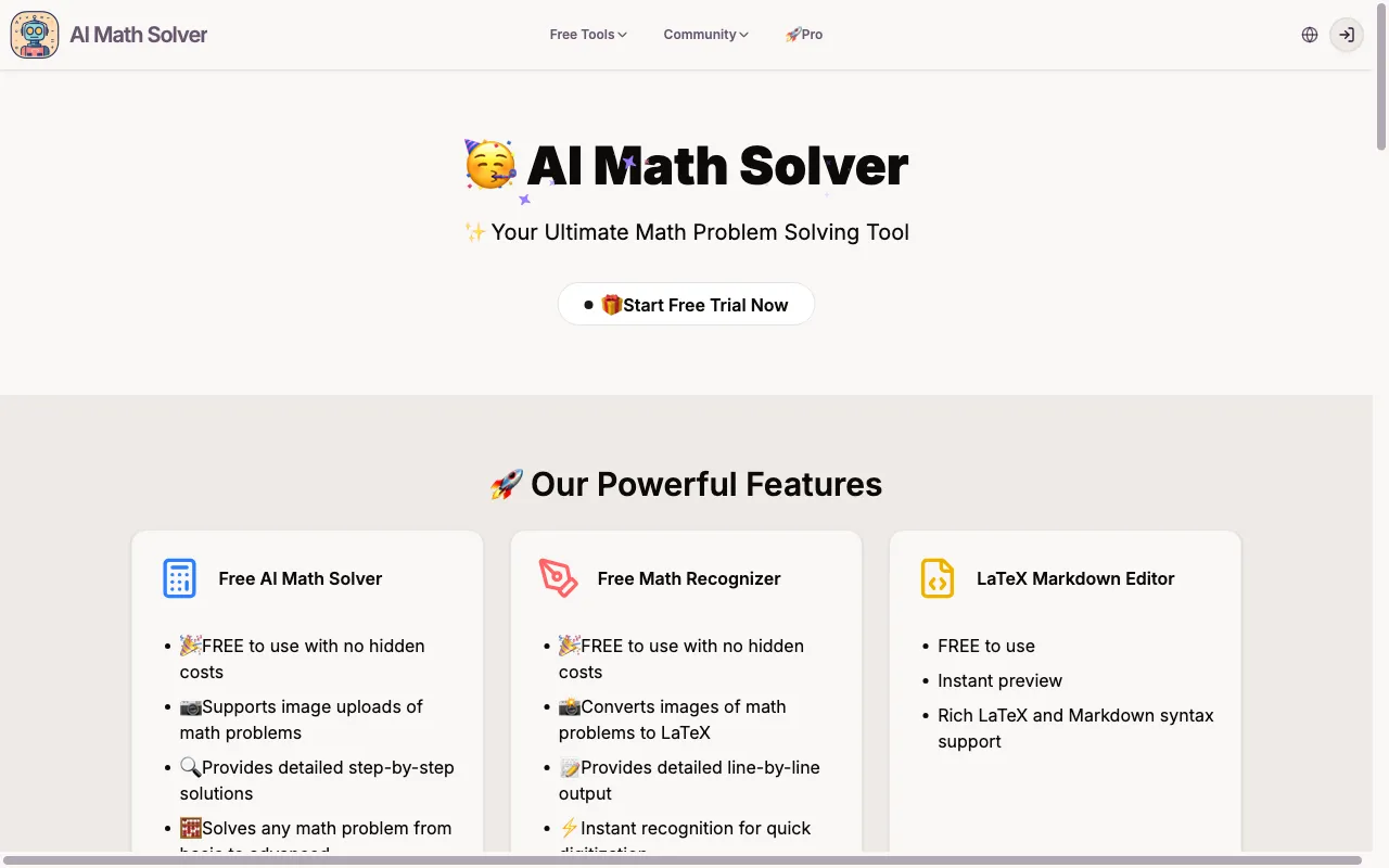 AI Math Solver — preview screenshot