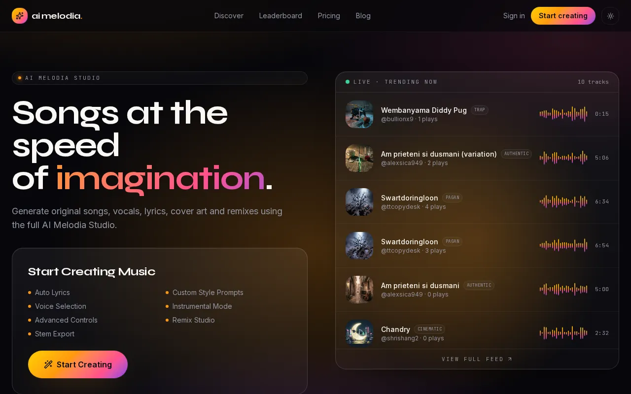 Ai Melodia — preview screenshot