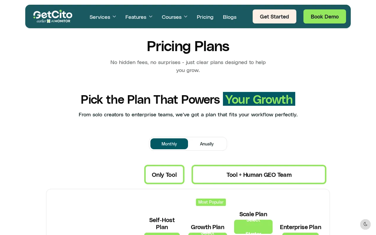 GetCito — pricing page