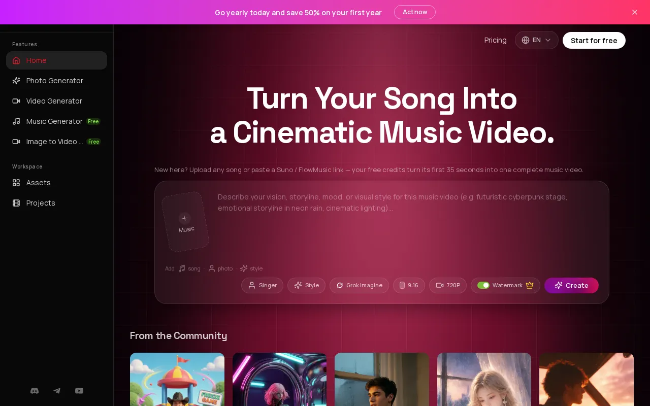 AI Music Video Generator — preview screenshot
