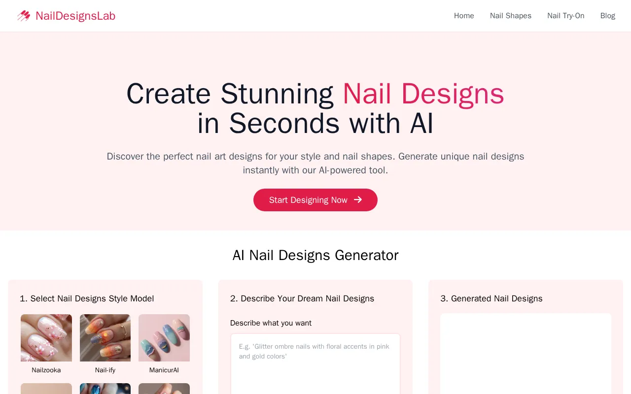 AI Nail Designs Lab — preview screenshot